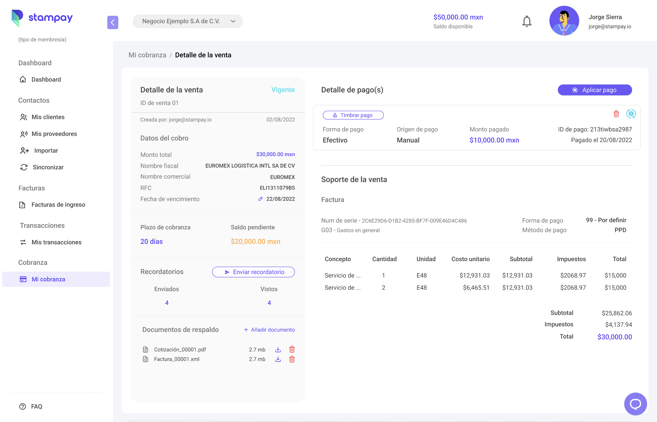 Stampay Conciliation — Statement matching